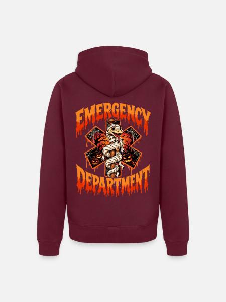 Notaufnahme – Sanitäter Dunkelhumor EMS - Unisex Premium Bio Zip Hoodie - Burgunderrot