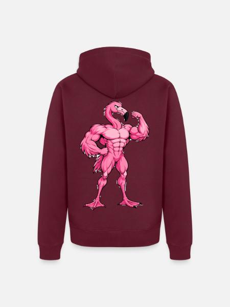 Pink Flamingo Fitness - Unisex Premium Bio Zip Hoodie - Burgunderrot