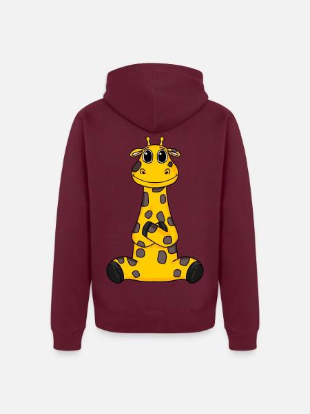Giraffe - Unisex Premium Bio Zip Hoodie - Burgunderrot