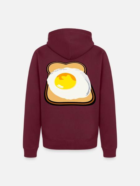 Spiegelei Toast - Unisex Premium Bio Zip Hoodie - Burgunderrot