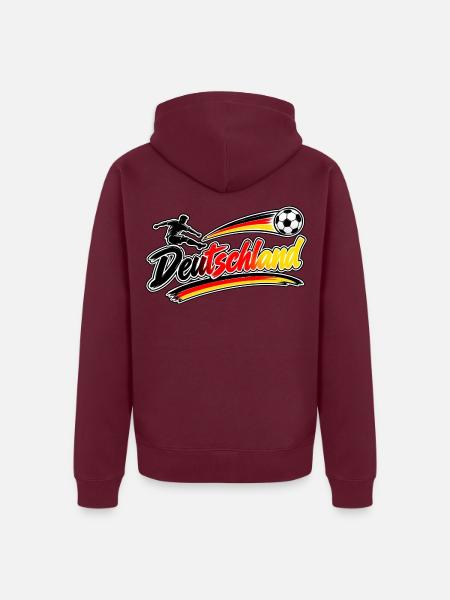 DeutschlandFussball - Unisex Premium Bio Zip Hoodie - Burgunderrot