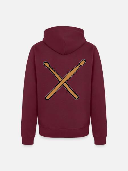 Drumsticks Schlagzeug Drummer - Unisex Premium Bio Zip Hoodie - Burgunderrot