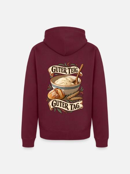 Guter Teig Brotbackkunst  - Unisex Premium Bio Zip Hoodie - Burgunderrot