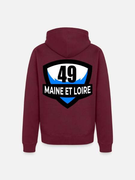 49 Maine et Loire - Unisex Premium Bio Zip Hoodie - Burgunderrot