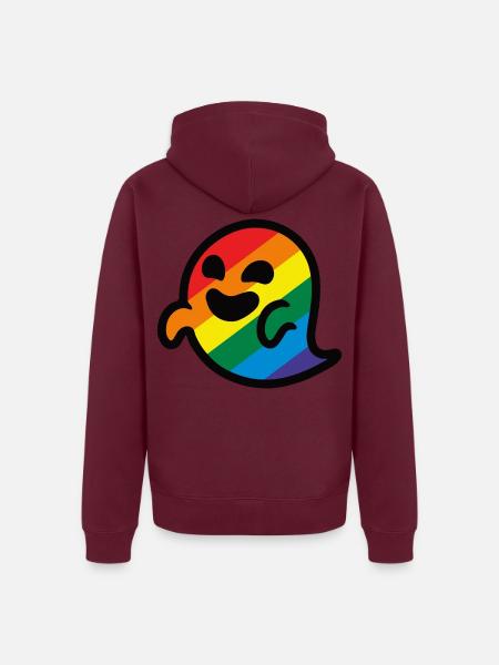 Stolz Regenbogengeist - Unisex Premium Bio Zip Hoodie - Burgunderrot