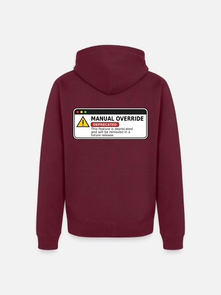 Manual Override  - Unisex Premium Bio Zip Hoodie - Burgunderrot