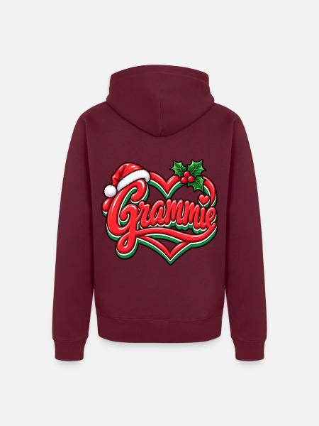 Grammie Herzweihnacht Logo - Unisex Premium Bio Zip Hoodie - Burgunderrot