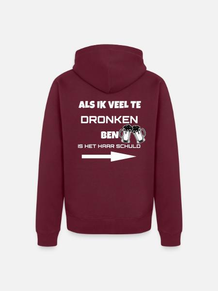 Betrunkene Freundinnen - Unisex Premium Bio Zip Hoodie - Burgunderrot