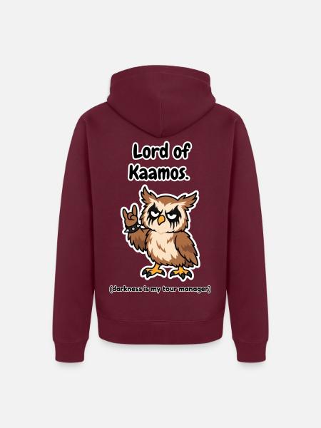 Herr von Kaamos Schwarzmetall-Eule - Unisex Premium Bio Zip Hoodie - Burgunderrot