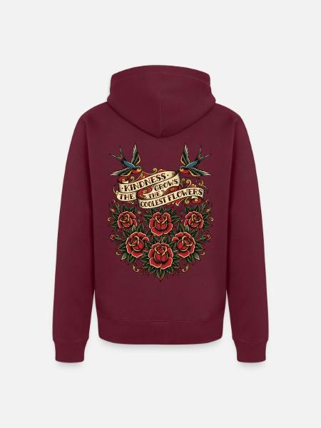 Kindness Grows The Coolest Flowers - Unisex Premium Bio Zip Hoodie - Burgunderrot