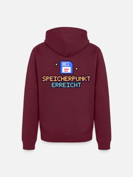 Floppy Pixel Speicherpunk - Unisex Premium Bio Zip Hoodie - Burgunderrot