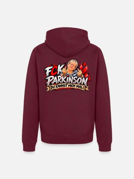 Kämpferischer Mut Ausdruck - Unisex Premium Bio Zip Hoodie - Burgunderrot - Hinten