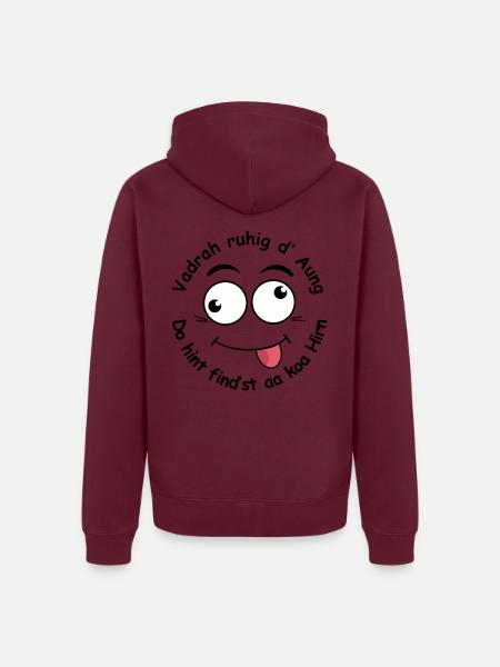 Vadrah ruhig d' Aung - Unisex Premium Bio Zip Hoodie - Burgunderrot - Hinten
