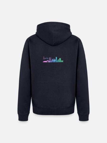 München skyline - Unisex Premium Bio Zip Hoodie - Navy