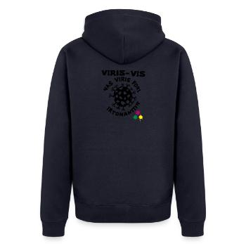 Virus Invasion - Unisex Premium Bio Zip Hoodie - Navy - Hinten - Nico (187cm)