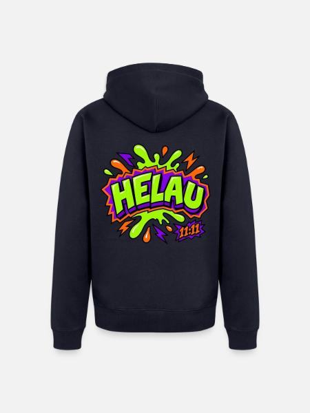 Helau 11:11 Karneval Retro T-Shirt - Unisex Premium Bio Zip Hoodie - Navy