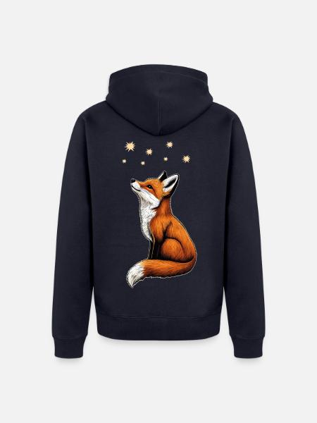 Fuchs Sterne - Unisex Premium Bio Zip Hoodie - Navy