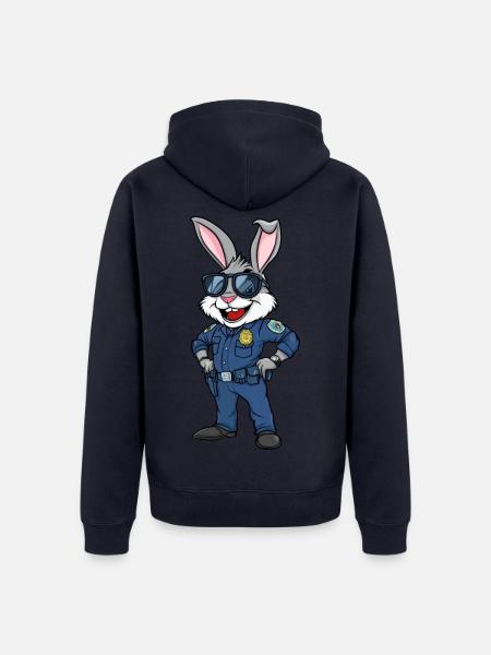 Polizei Hasen Cops - Unisex Premium Bio Zip Hoodie - Navy