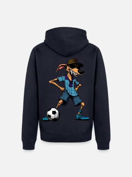 Australian Shepherd Fussball / Hund - Unisex Premium Bio Zip Hoodie - Navy