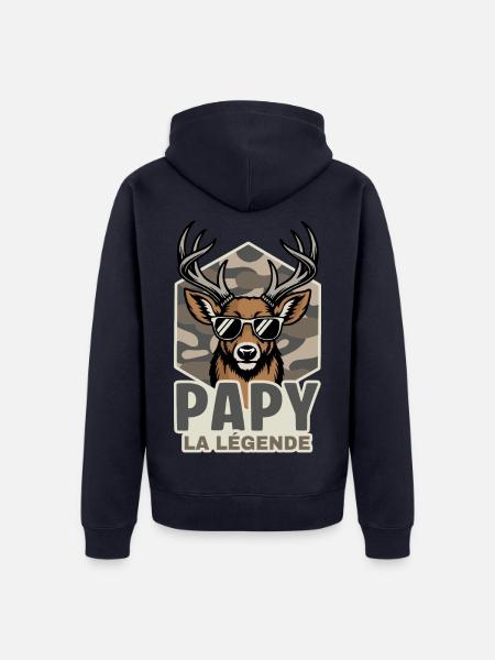 Opa Hunter Die Legende Geschenkjagd - Unisex Premium Bio Zip Hoodie - Navy