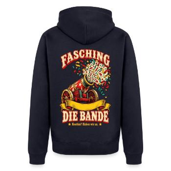 Fasching Die Bande Gruppenkostüm - Unisex Premium Bio Zip Hoodie - Navy - Hinten - Nico (187cm)