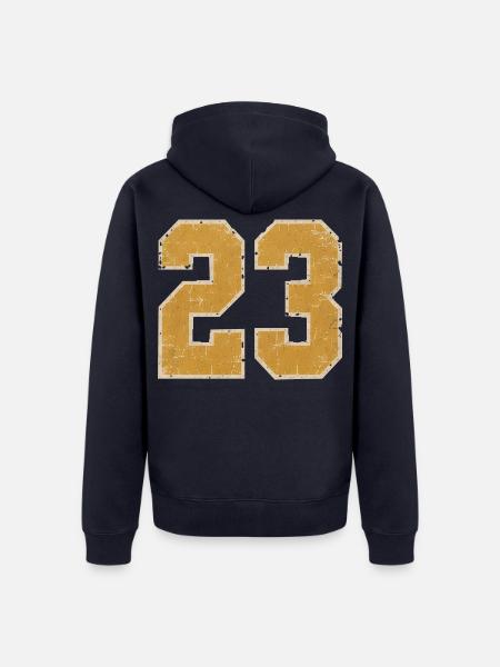 College-23-30cm- - Unisex Premium Bio Zip Hoodie - Navy