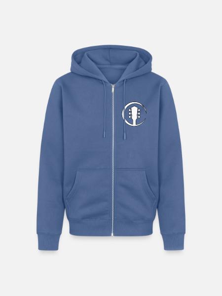 Gitarrenkopf im Pinselkreis - Unisex Premium Bio Zip Hoodie - Taubenblau