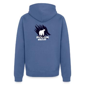 Eisbär - Unisex Premium Bio Zip Hoodie - Taubenblau - Hinten - Nico (187cm)