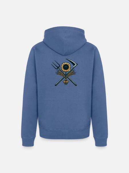 Agriculture Logo - Unisex Premium Organic Zip Hoodie - stone blue