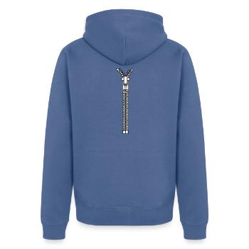 Fermeture éclair - Veste à capuche bio Premium Unisexe - bleu pigeon - Dos - Nico (187cm)