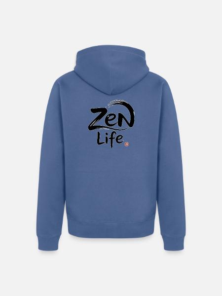 Zen-Leben: Frieden und Gleichgewicht - Unisex Premium Bio Zip Hoodie - Taubenblau
