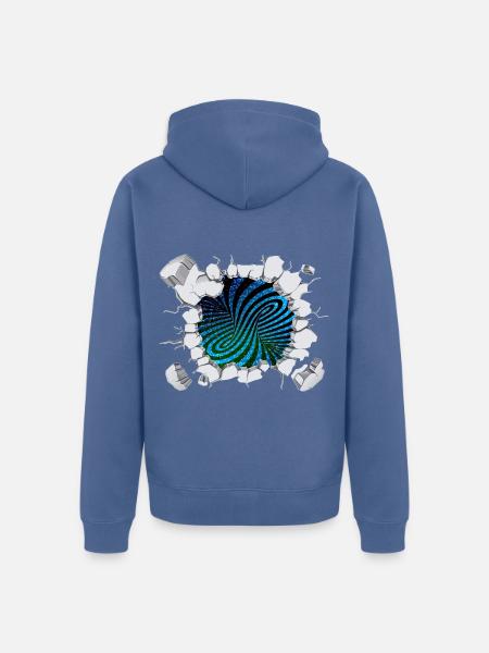 Matrix wirbelstrom bricht aus - Unisex Premium Bio Zip Hoodie - Taubenblau