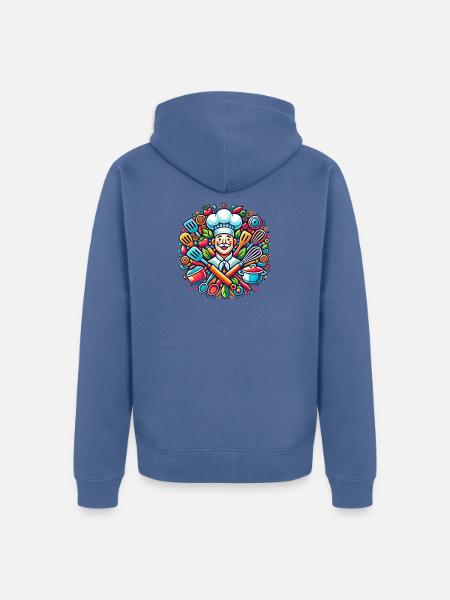 Chef Logo - Veste à capuche bio Premium Unisexe - bleu pigeon