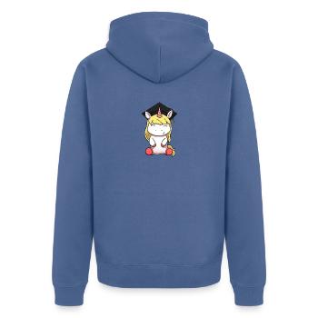 Bachelor Unicorn Graduation - Unisex Premium Bio Zip Hoodie - Taubenblau - Hinten - Nico (187cm)