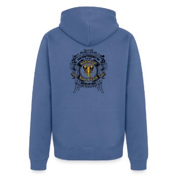 zodiac scorpio skorpion Shirt - Unisex Premium Bio Zip Hoodie - Taubenblau - Hinten - Nico (187cm)