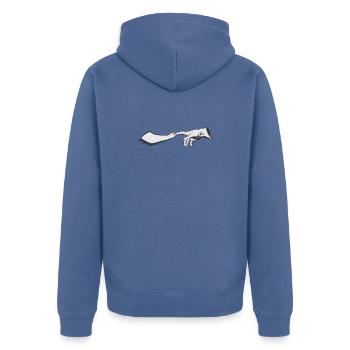 Gott, ein Hund und Michelangelo - Unisex Premium Bio Zip Hoodie - Taubenblau - Hinten - Nico (187cm)