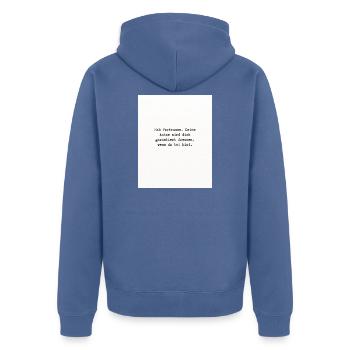 Hab Vertrauen - Unisex Premium Bio Zip Hoodie - Taubenblau - Hinten - Nico (187cm)