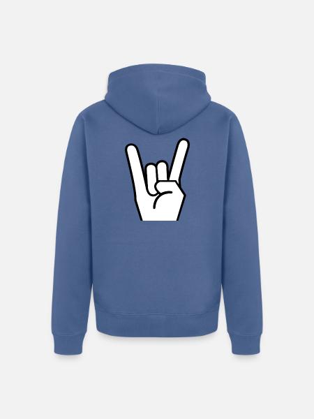 Rock hand - Unisex Premium Bio Zip Hoodie - Taubenblau