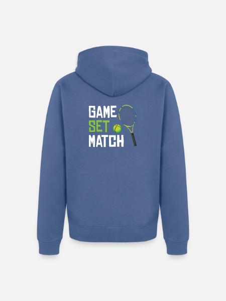 Game Set Match Tennis - Unisex Premium Bio Zip Hoodie - Taubenblau