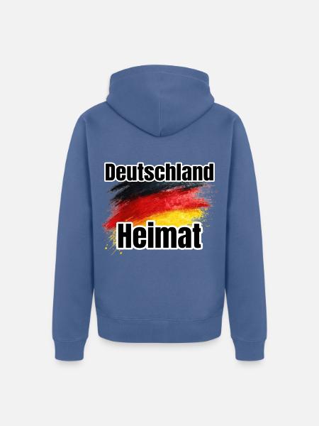 Deutschland Heimat Flaggenkunst - Unisex Premium Bio Zip Hoodie - Taubenblau