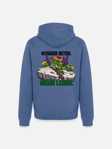 Mehr Leben statt Beton - Unisex Premium Bio Zip Hoodie - Taubenblau
