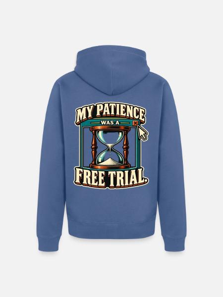 Geduld im Testabo - Unisex Premium Bio Zip Hoodie - Taubenblau