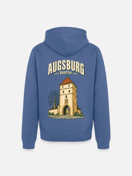 Augsburg Vogeltor - Unisex Premium Bio Zip Hoodie - Taubenblau