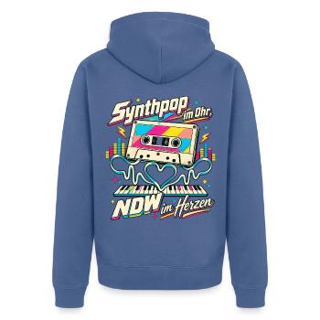 Synthpop NDW Neue Deutsche Welle Fan 80er Musik - Unisex Premium Bio Zip Hoodie - Taubenblau - Hinten - Nico (187cm)