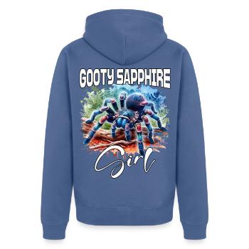 Gooty Saphir Tarantel Mädchen - Unisex Premium Bio Zip Hoodie - Taubenblau - Hinten - Nico (187cm)