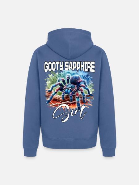 Gooty Saphir Tarantel Mädchen - Unisex Premium Bio Zip Hoodie - Taubenblau