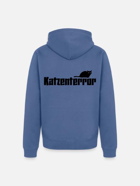 Katze - Unisex Premium Bio Zip Hoodie - Taubenblau