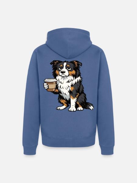 Australian Shepherd Aussie Aussiebesitzer Aussies - Unisex Premium Bio Zip Hoodie - Taubenblau