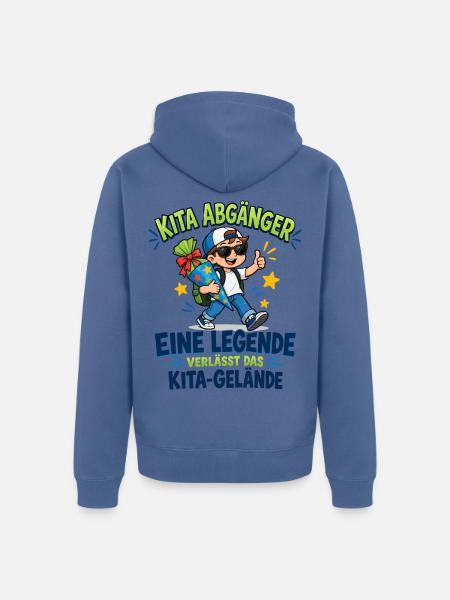 Kita Abgänger Legende - Unisex Premium Bio Zip Hoodie - Taubenblau
