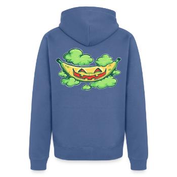 Halloween-Banane - Unisex Premium Bio Zip Hoodie - Taubenblau - Hinten - Nico (187cm)